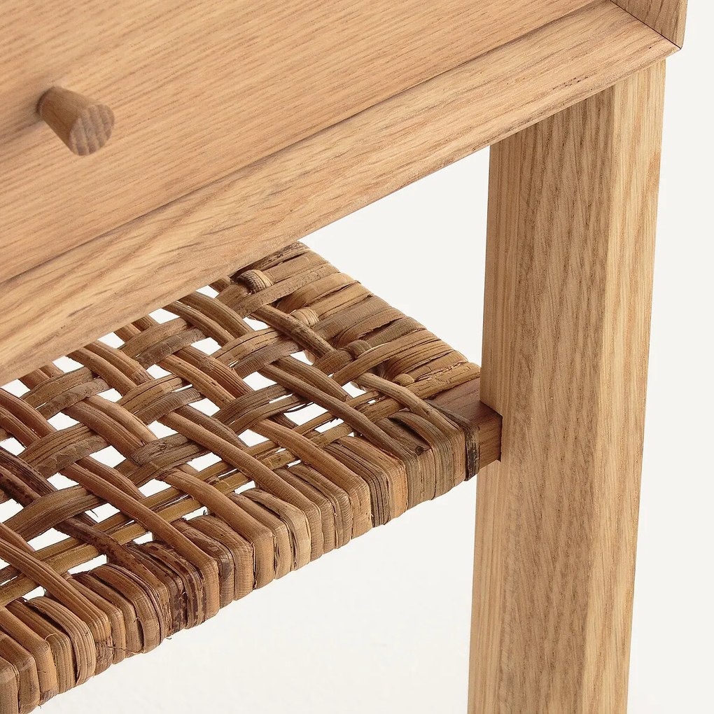 Nachtkastje in massief eikenhout en eikenfineer, Dawud