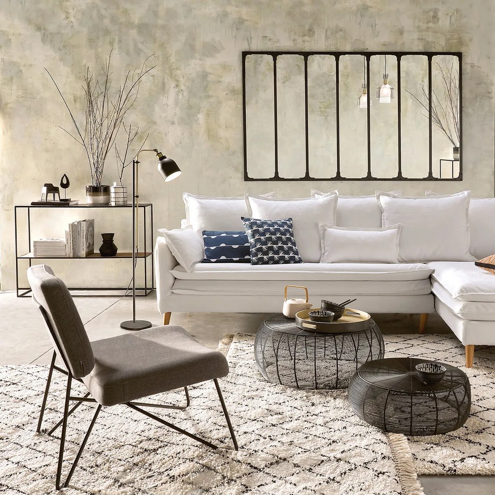 Set van 2 ronde salontafels in staaldraad Bangor