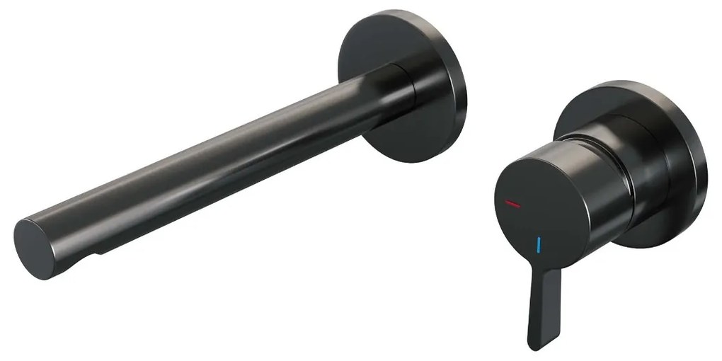 Brauer Gunmetal Edition ColdStart wastafelkraan inbouw rechte uitloop en rozetten model E1 gunmetal geborsteld PVD