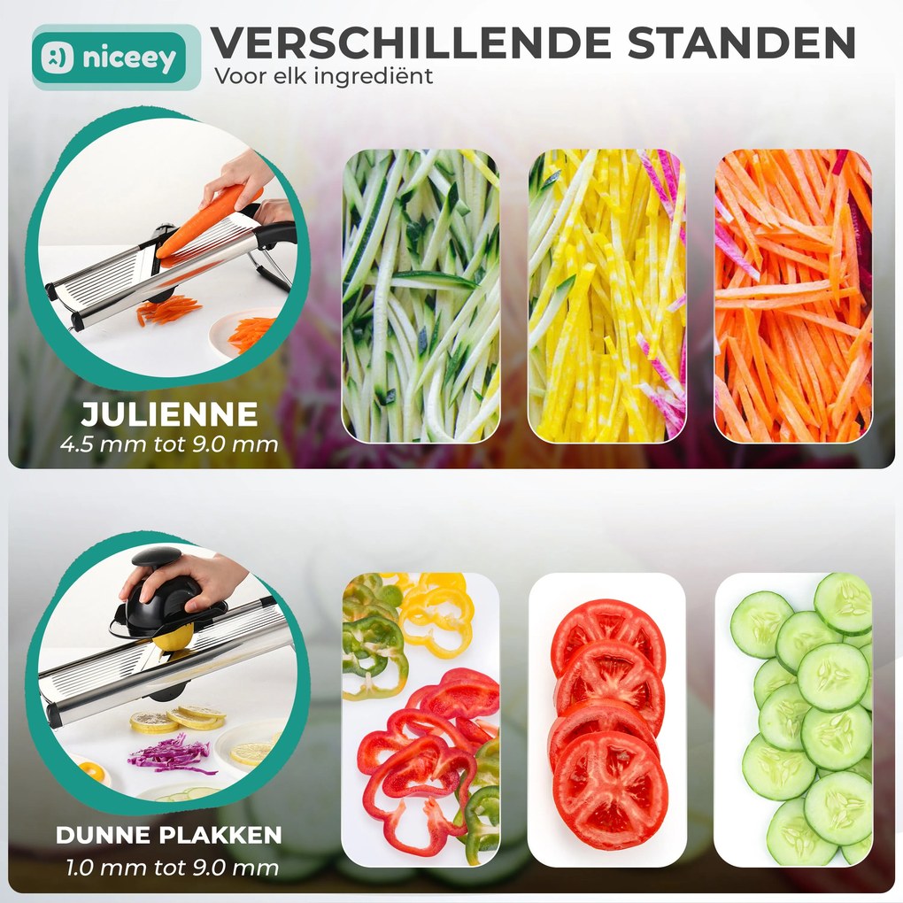Niceey Mandoline - Groentesnijder - RVS