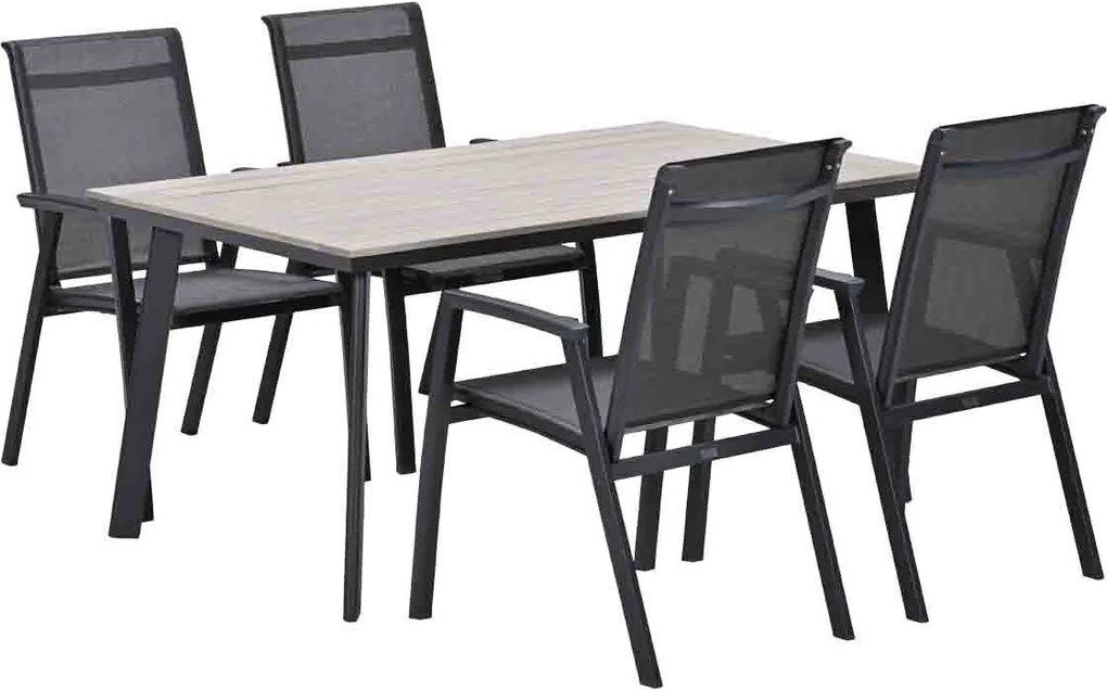 Garden Impressions Santana tuinset 5-delig - Penedo tuintafel 160x90 cm