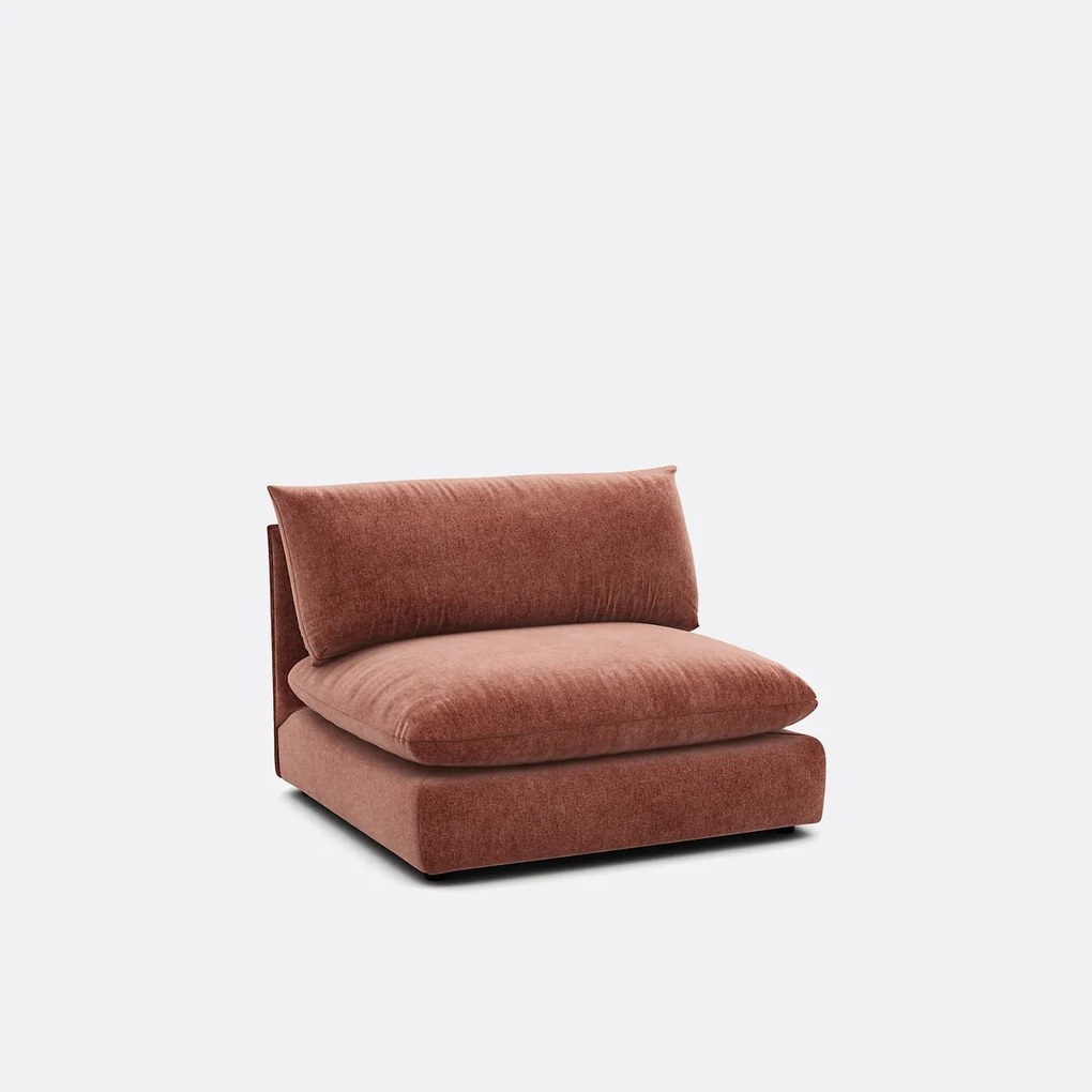 Fauteuil voor modulaire zitbank, in gemêleerd polyester, Malo