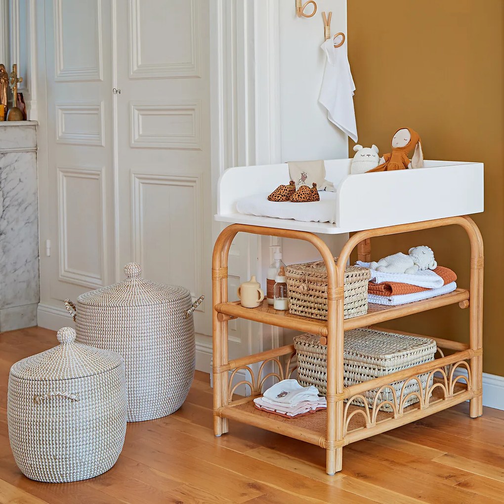 Mand met deksel H58 cm, Natala