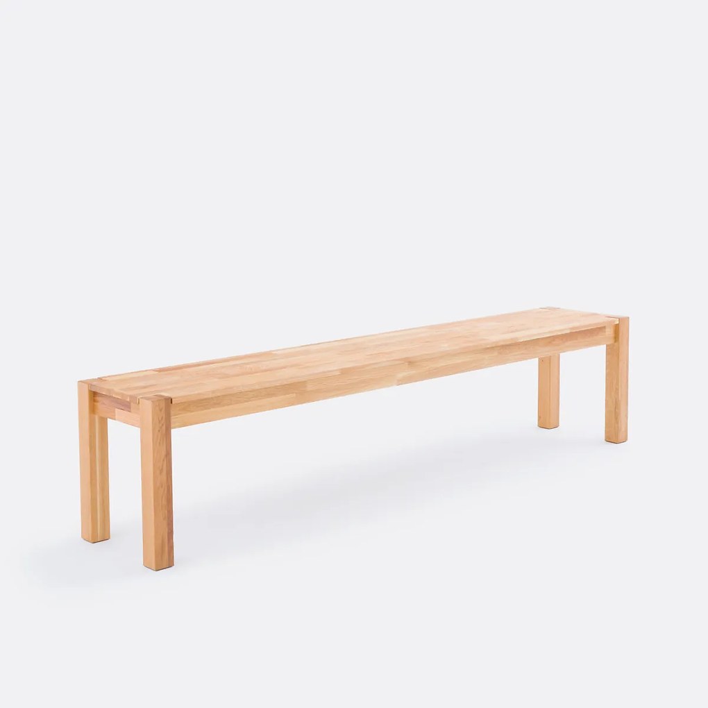 Zitbank in massief eik, L200 cm, Adélita