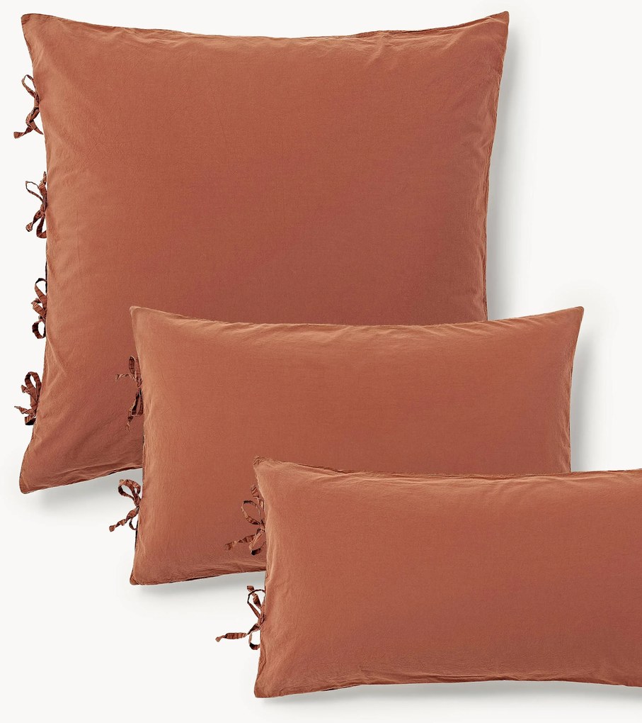 Gewassen katoenen perkal kussensloop Leonie