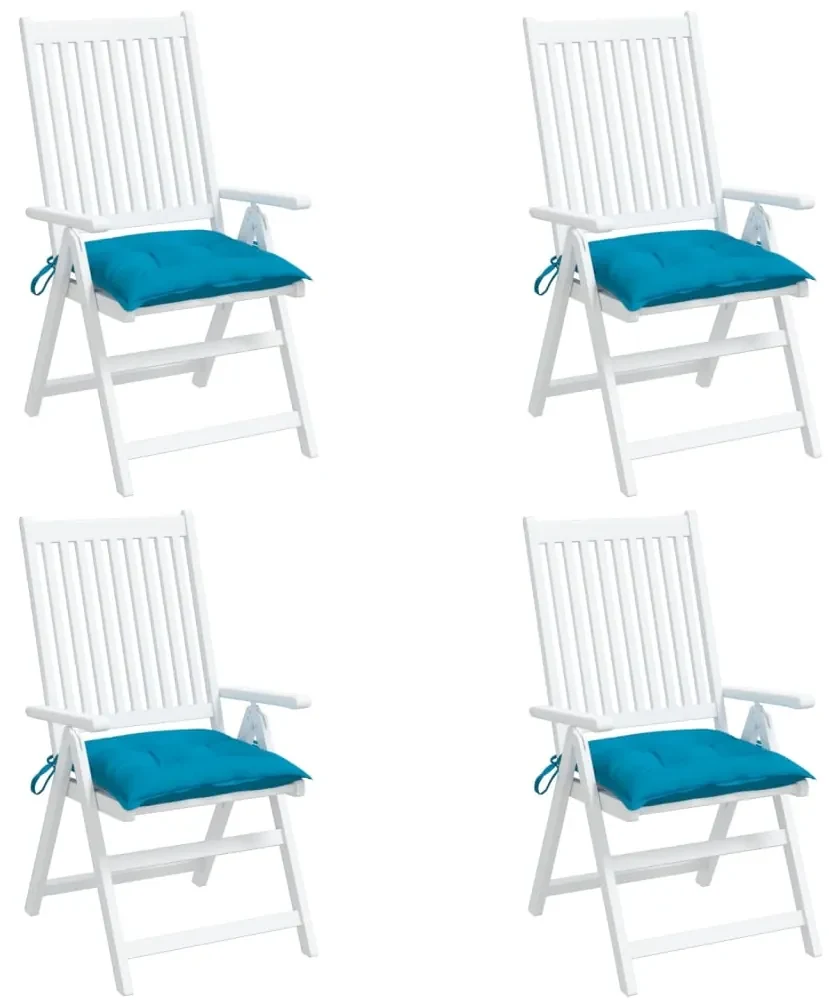 vidaXL Stoelkussens 4 st 40x40x7 cm stof lichtblauw