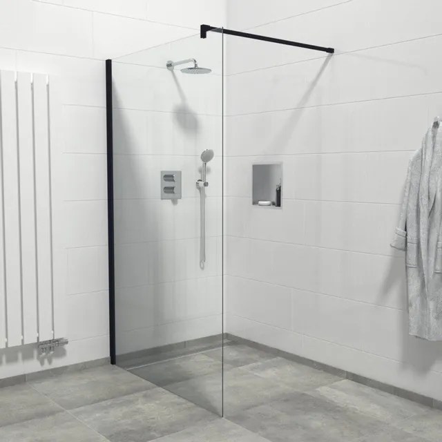 Marenza Bellini Inloopdouche - 120x200cm - helder glas - mat zwart WR120-B/C