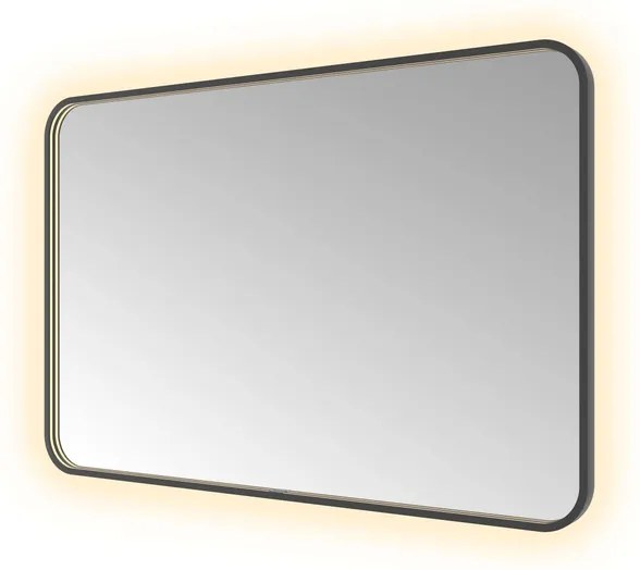 Hotbath &MORE Spiegel direct en indirect LED color changing spiegelverwarming met afstandsbediening Geborsteld zwart PVD SSQ128MBP