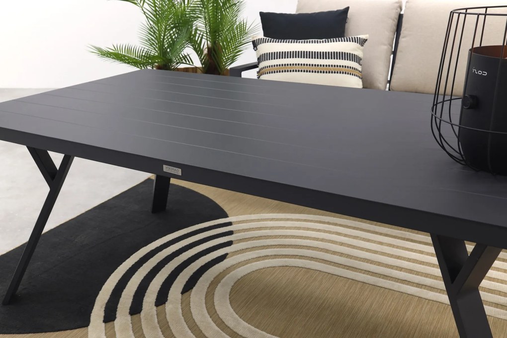 Sergio lounge dining set met stoel - Carbon/Desert - 3-delig rechts