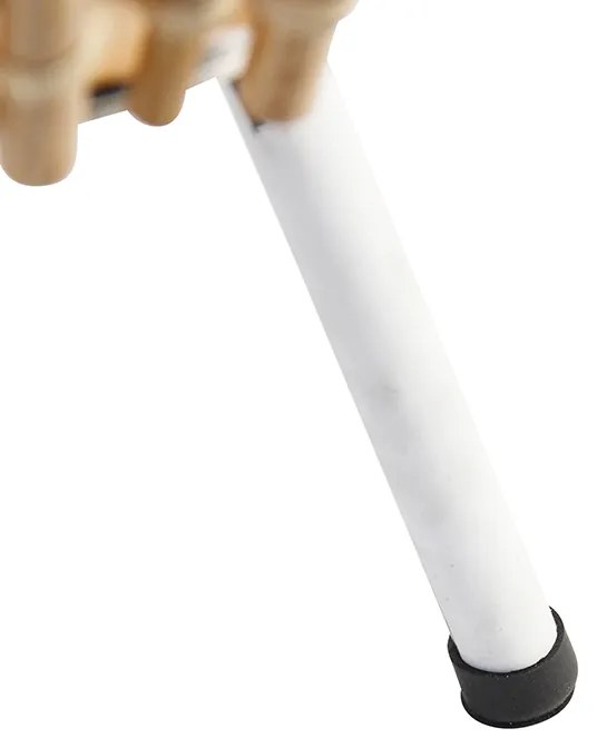 Landelijke tafellamp tripod bamboe met wit - Canna Capsule