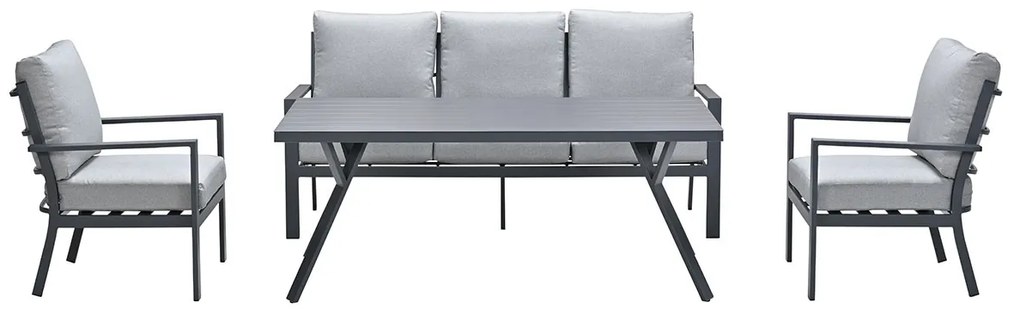 Garden Impressions Senja lounge dining set stoel-bank 4-delig - licht grijs
