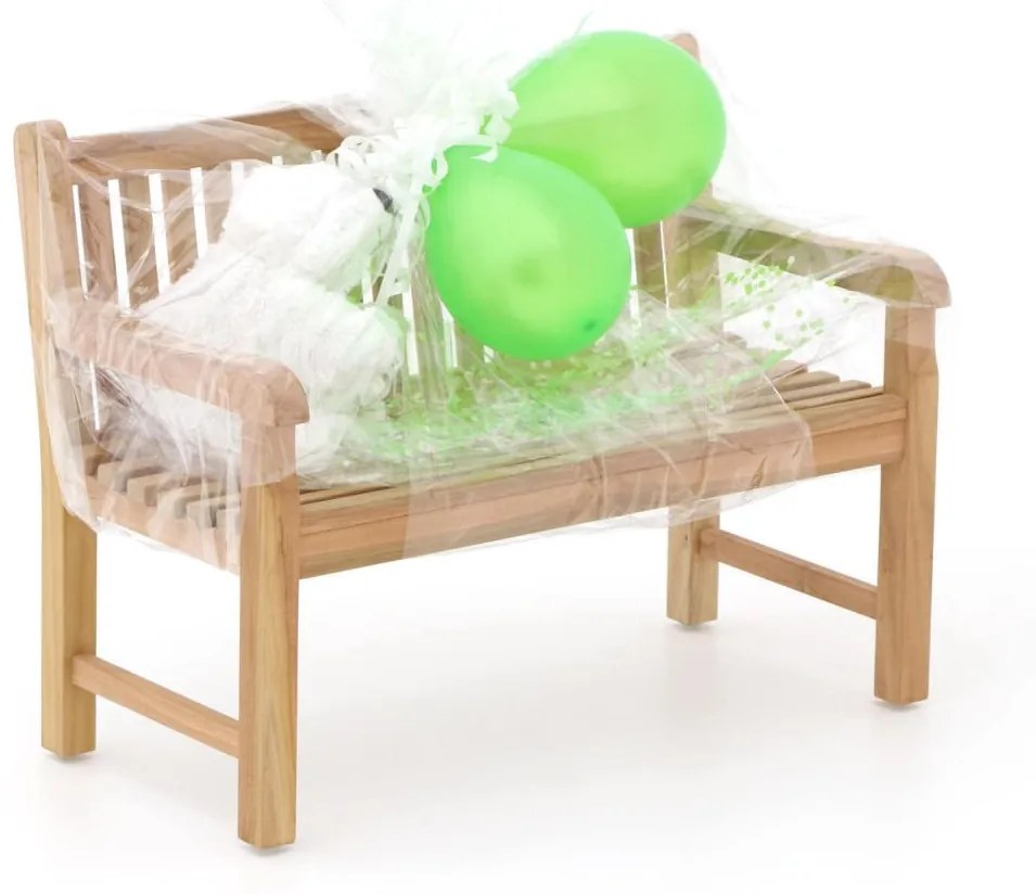 Kinder tuinbank 75x40x56cm/KiKabeer Groot 30cm wit