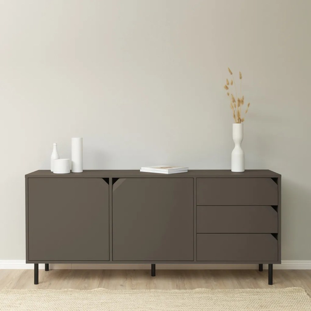 Tenzo Corner Groot Dressoir Taupe - 176.5x43x77cm.