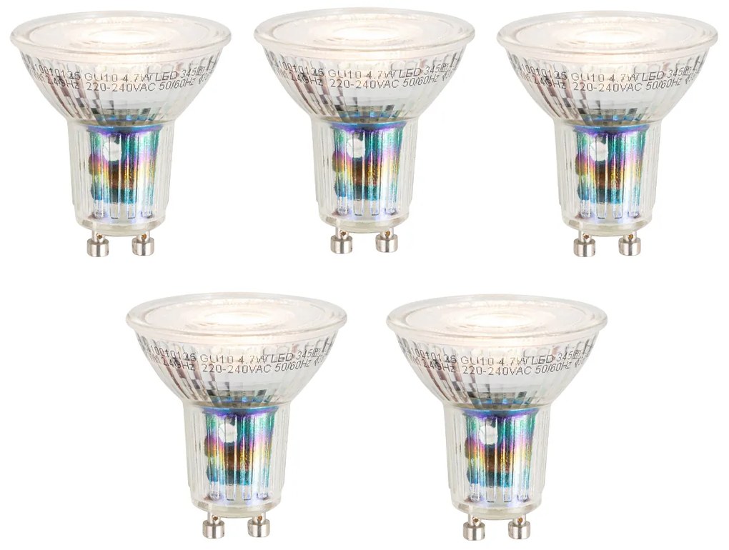 Set van 5 smart GU10 50mm dimbare LED lampen 4.7W 345 lm 2700-6500K