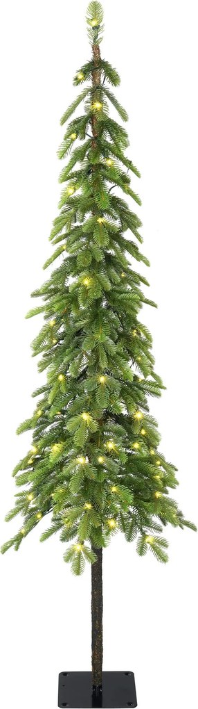 Colwood Wrapped verlichte kunstkerstboom - 150 cm - Groen - Diameter 30 cm - 569 tips - 80 ledlampjes (warm wit)