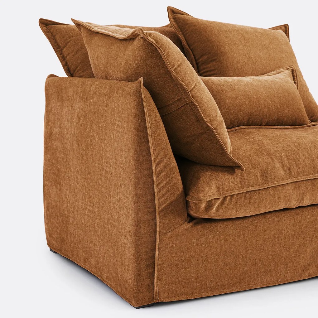 Longchair rechts in mêlee polyester, Odna