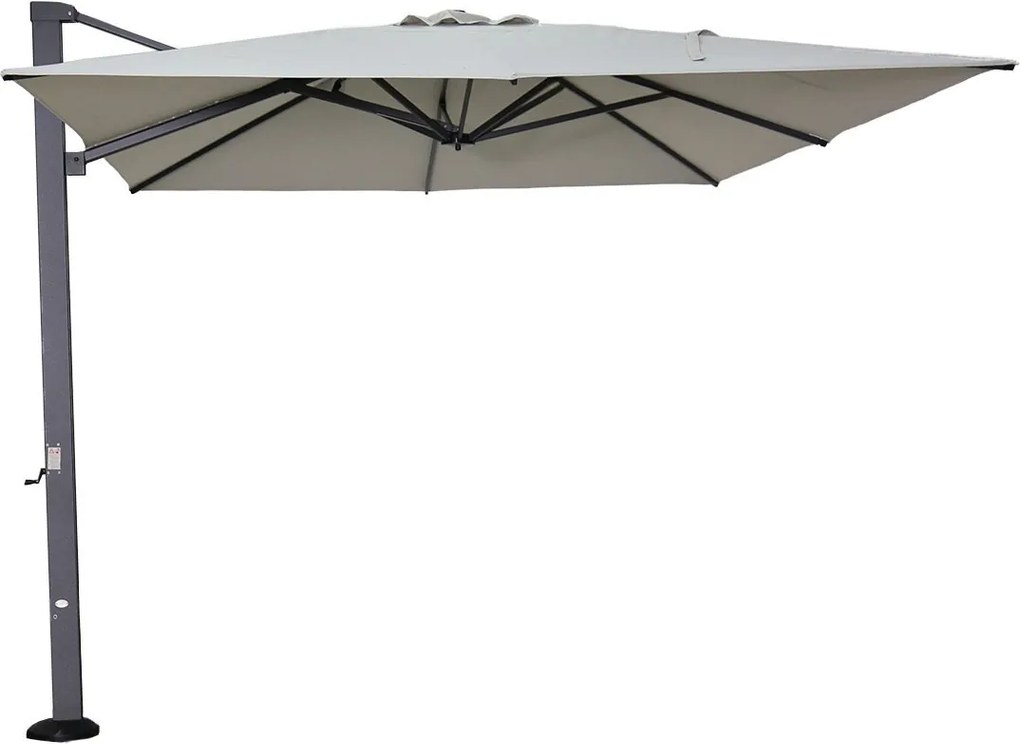 Garden Impressions Hawaii Emperor zweefparasol 300x400 cm – zand met carbon black frame