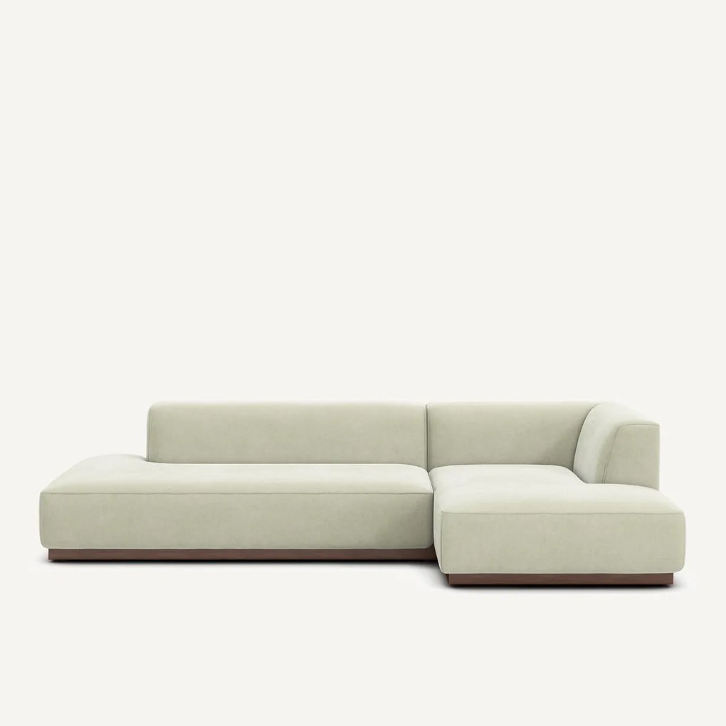 XL rechte hoekbank in stonewashed fluweel, JACOPO