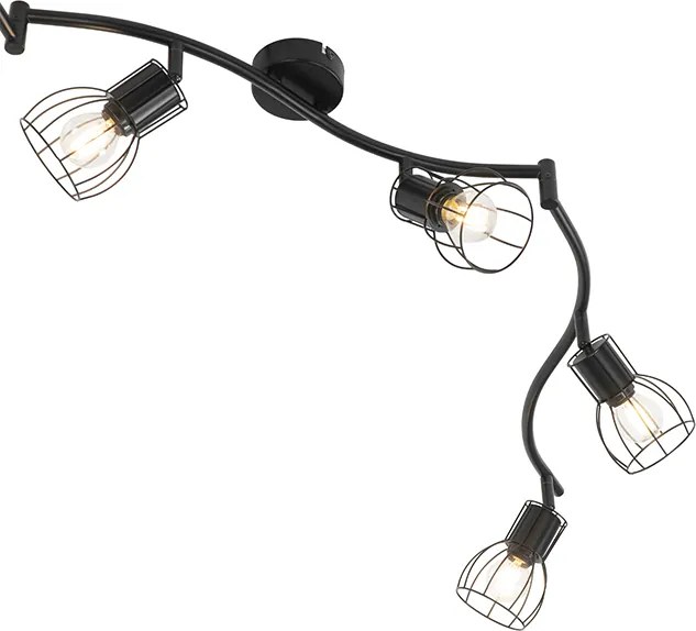 Moderne plafondspot zwart 145 cm 6-lichts - Botu