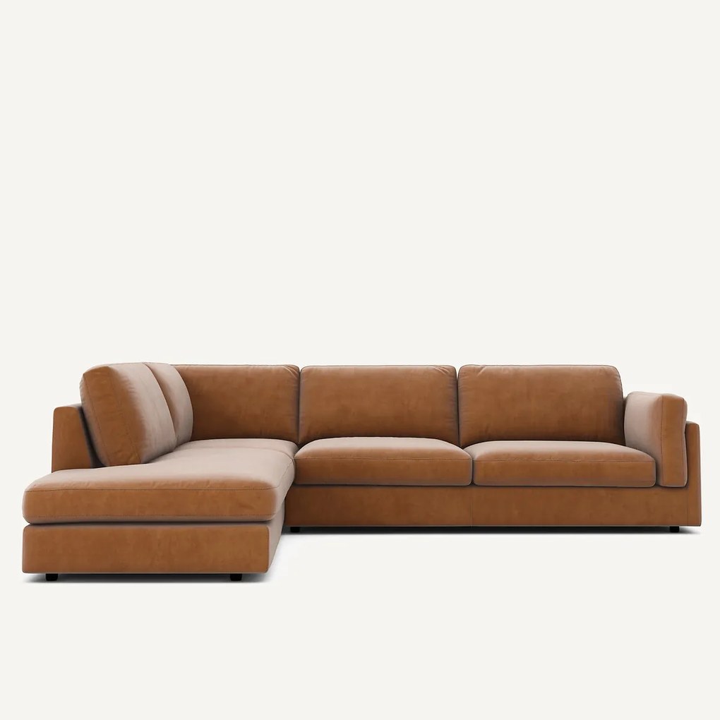 Hoekslaapbank met longchair van badstof, César