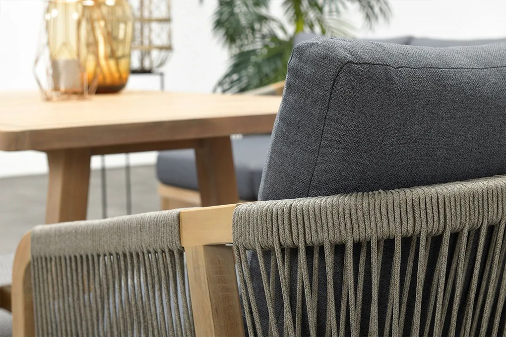 Garden Impressions Alora lounge dining set 5-delig links - mystic grey