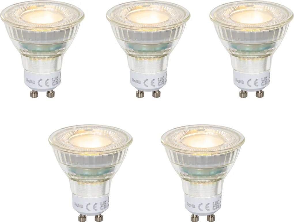 Set van 5 GU10 50mm LED lampen helder 2.5W 450 lm 2700K