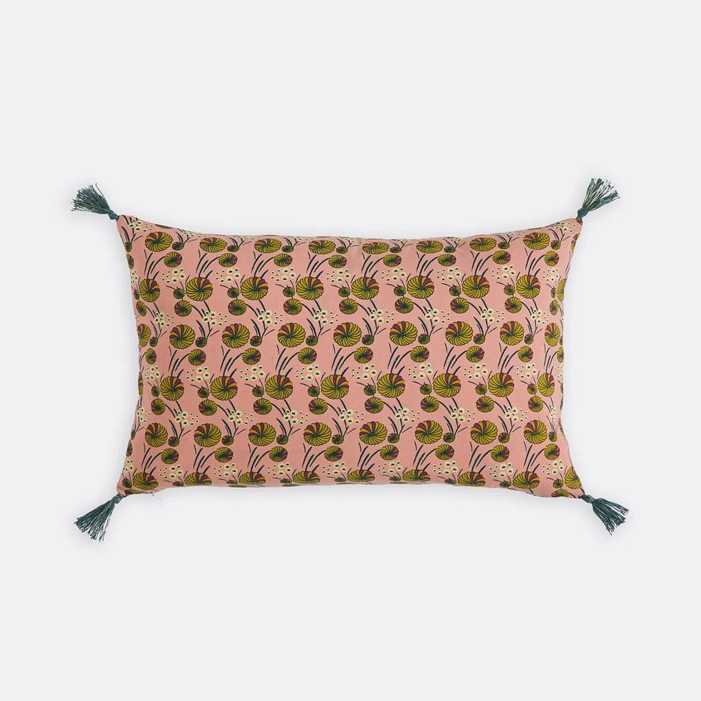 Rechthoekige kussenhoes, katoen, bloemenprint, YASUO