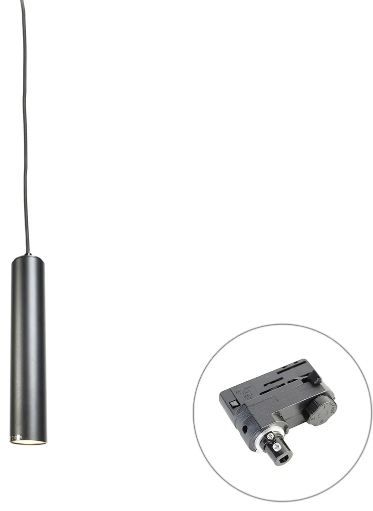 Design hanglamp zwart incl. rail adapter 3-fase - 3-Phase Tuba small Modern GU10 cilinder / rond Binnenverlichting Lamp
