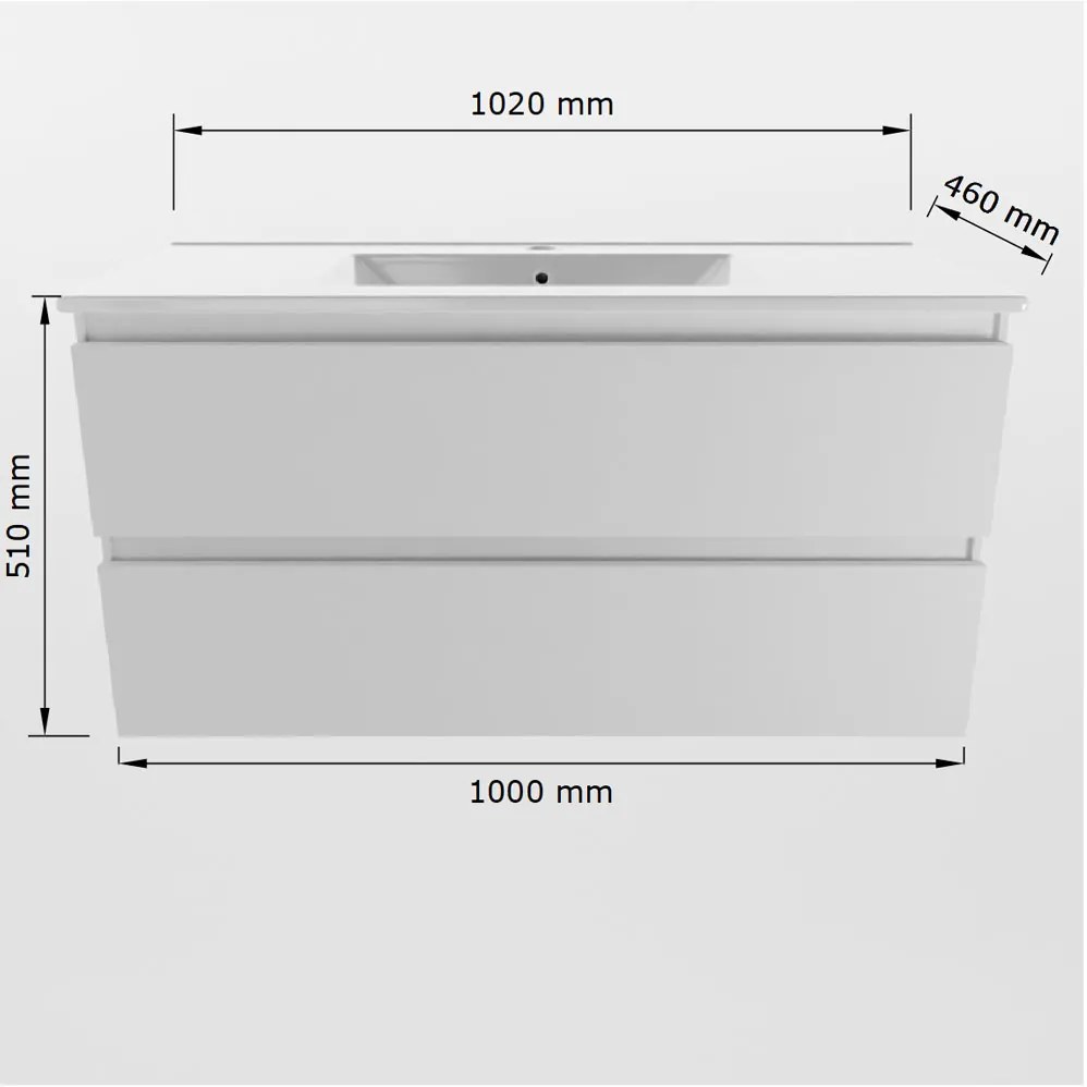 Mondiaz Aivy badmeubel 100cm chai met wastafel keramiek wit glans 1 kraangat en spiegel