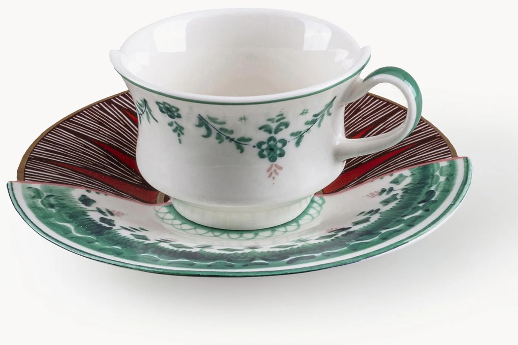 Beenderporselein koffiekopje Hybrid met schoteltje