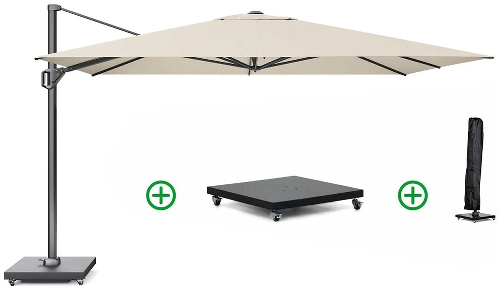 Platinum Challenger zweefparasol 4x3m T1 (incl. voet en hoes) champagne