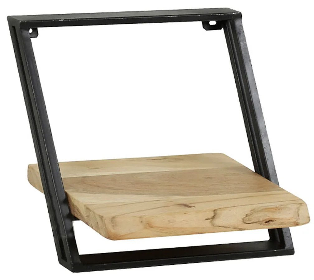 Wandschap Set Hout En Metaal - 100x25x65cm.