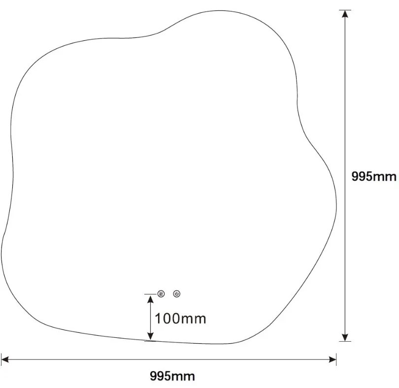 Best Design Blub organische spiegel met spiegelverwarming 100x100cm