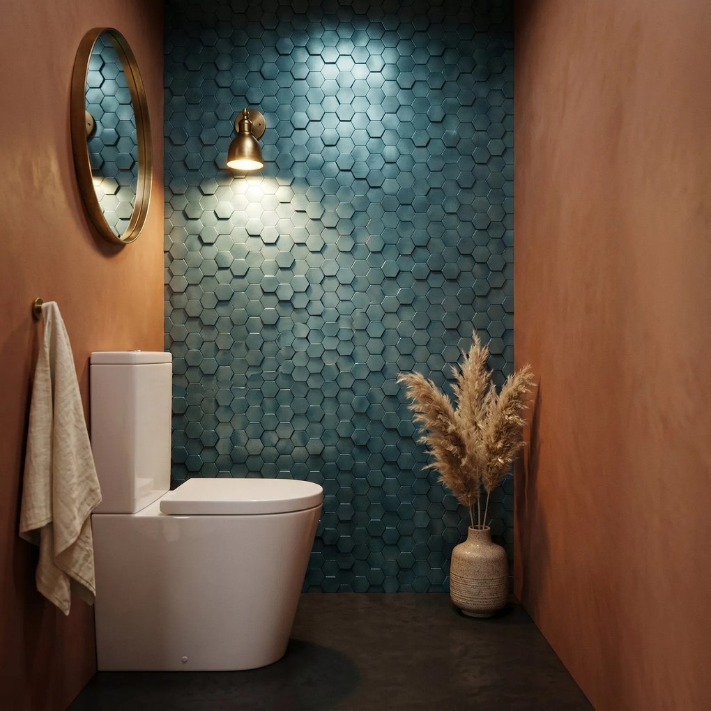 Zelfklevende Mozaïektegels Metaal | Hexagon Blauw | 28,8×29,2 cm | Keuken, Bad & WC