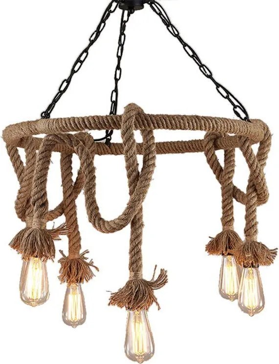 HANGLAMP RANDOL ROPE 5 E27 APP677-5CP