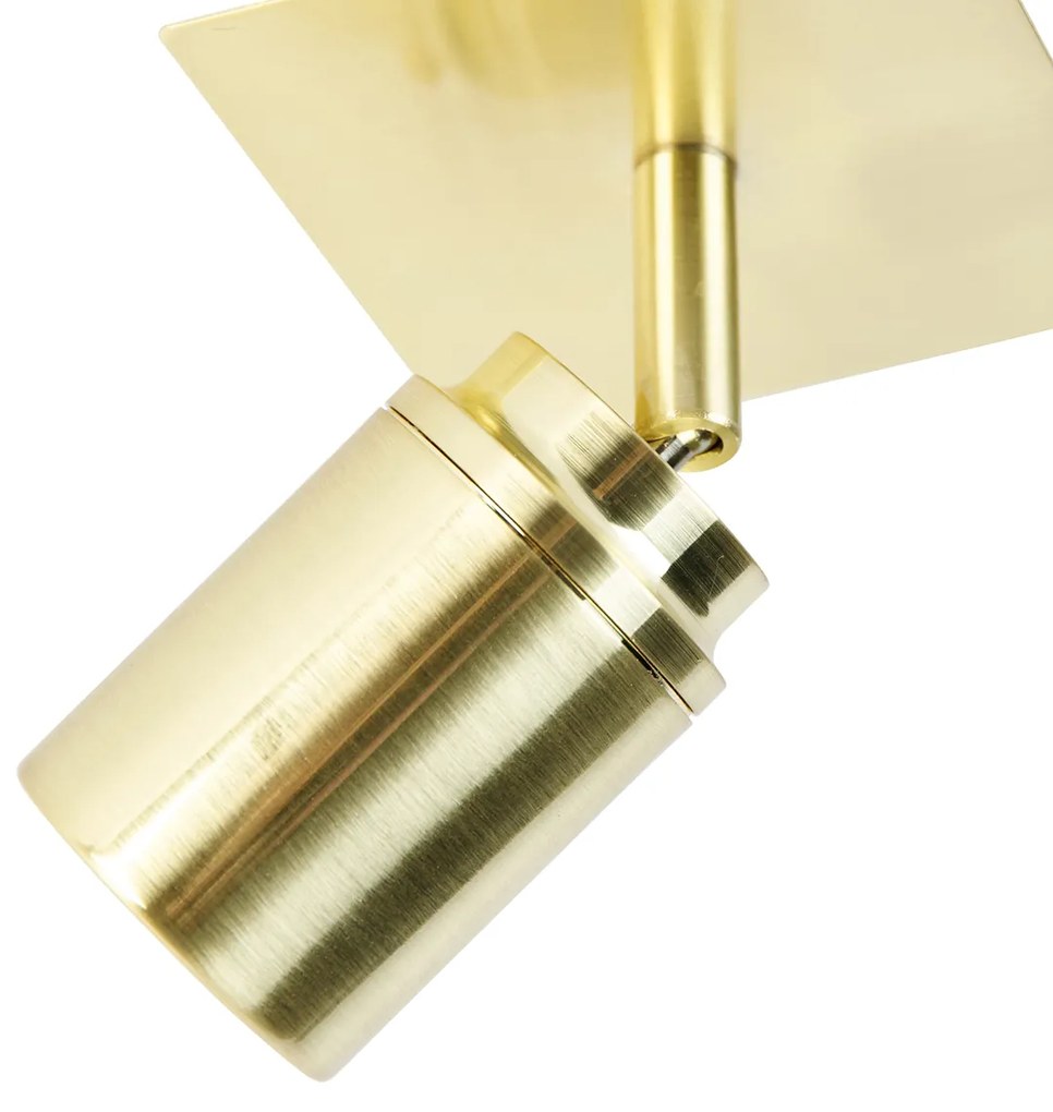 Moderne badkamer Spot / Opbouwspot / Plafondspot messing vierkant IP44 - Ducha Modern GU10 IP44 Lamp