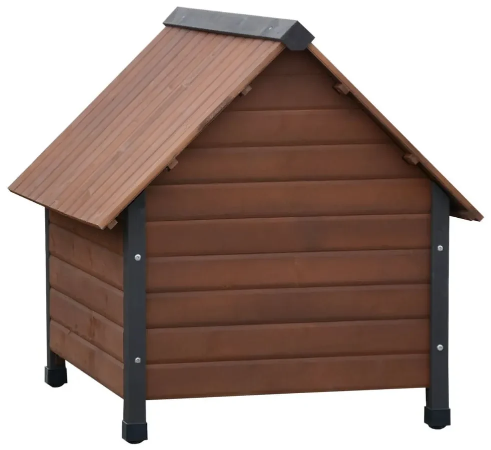 @Pet Hondenhok met kunststof flappen Rustique 76x76x72 cm bruin