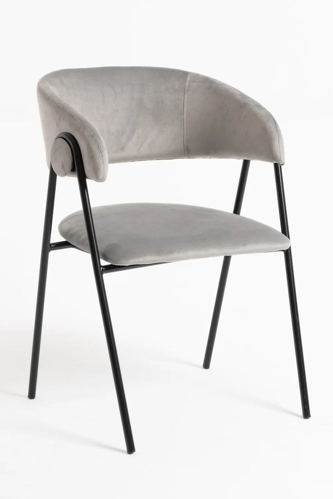 Mihu Zwart Fluwelen Stoel