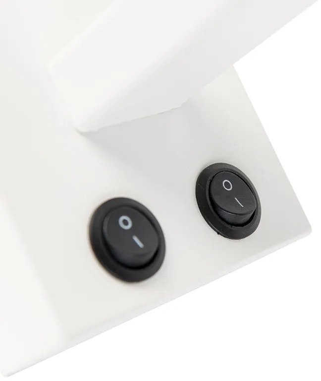 Moderne wandlamp wit met zwarte kap - Brescia