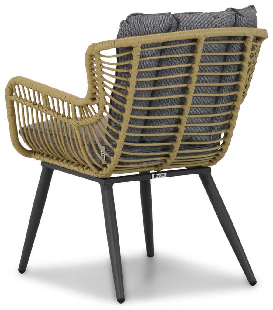 Tuinset 6 personen 220 cm Wicker/Aluminium/Aluminium/wicker Taupe Coco Azzano/Zaga