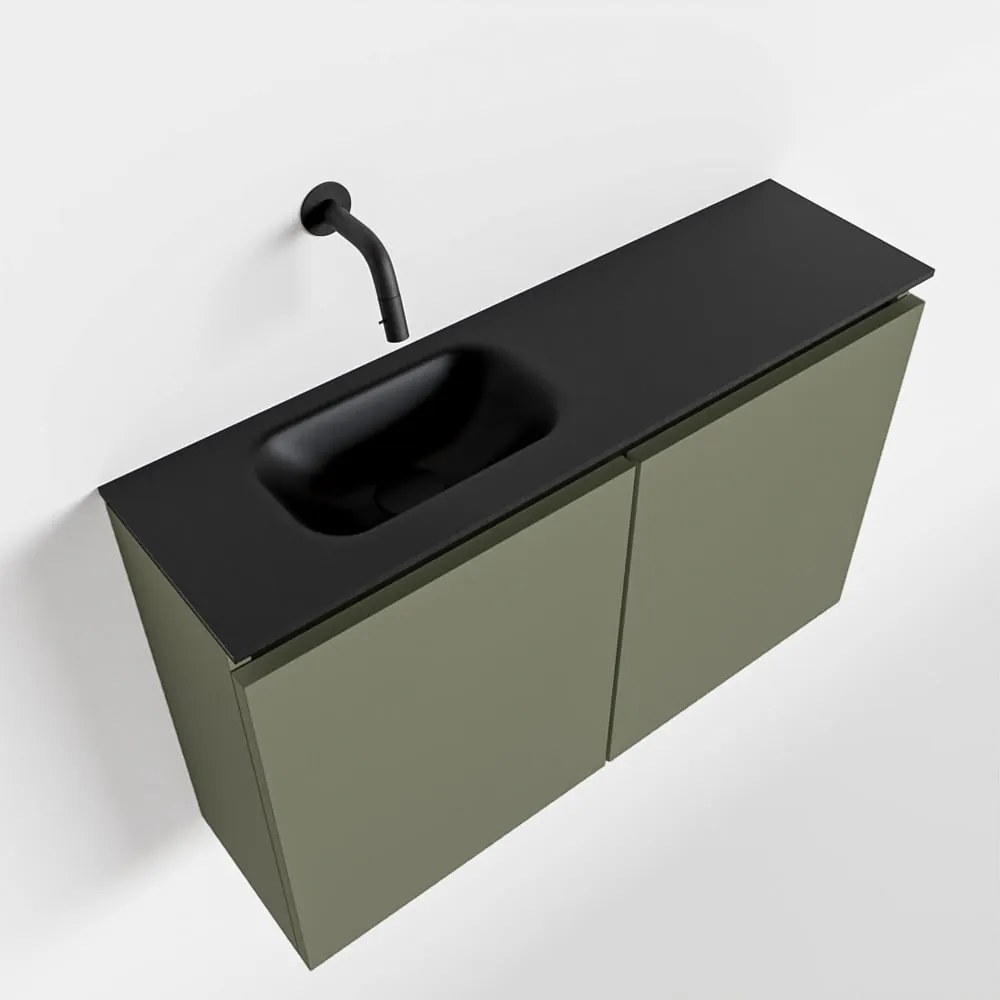 Mondiaz Ture 80cm toiletmeubel army met wastafel urban links geen kraangat
