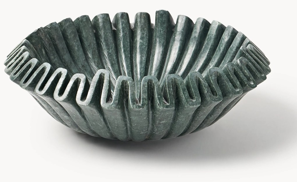 Handgemaakte decoratieve schaal Santorini van marmer, Ø 31 cm in groen