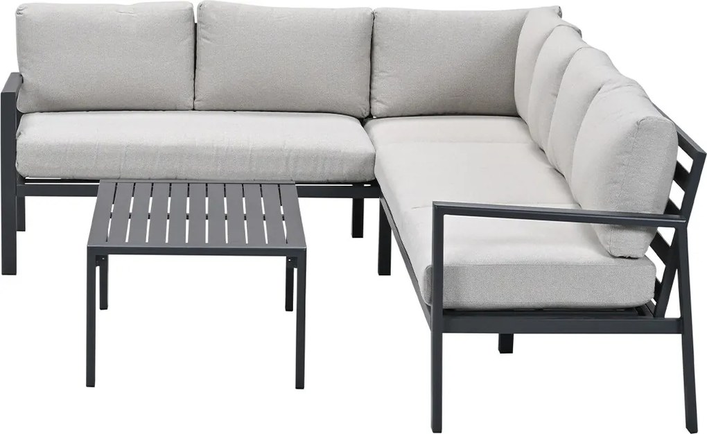Garden Impressions Denver loungeset 4-delig links – donker grijs