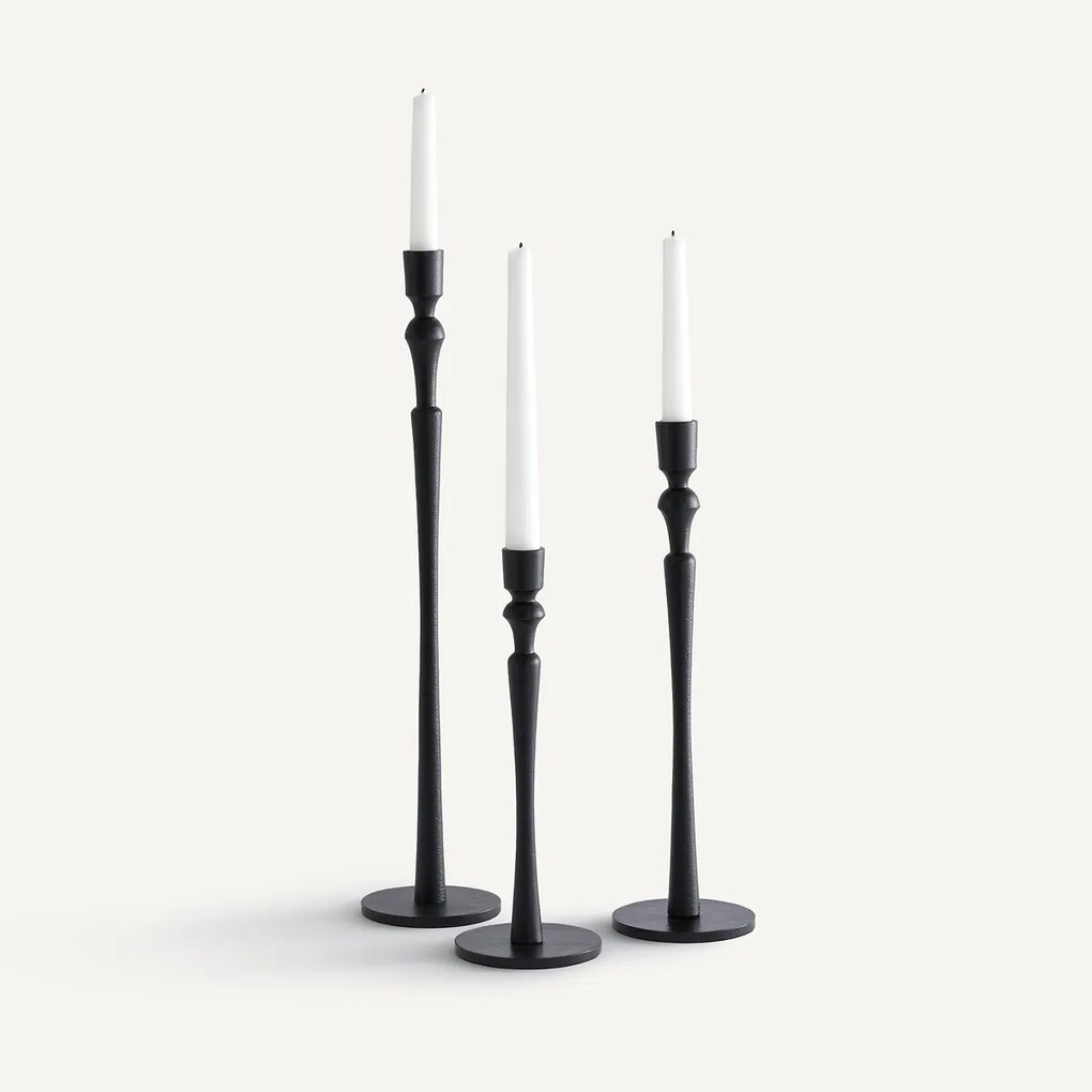 Set van 3 kandelaars van gegoten aluminium, Elans
