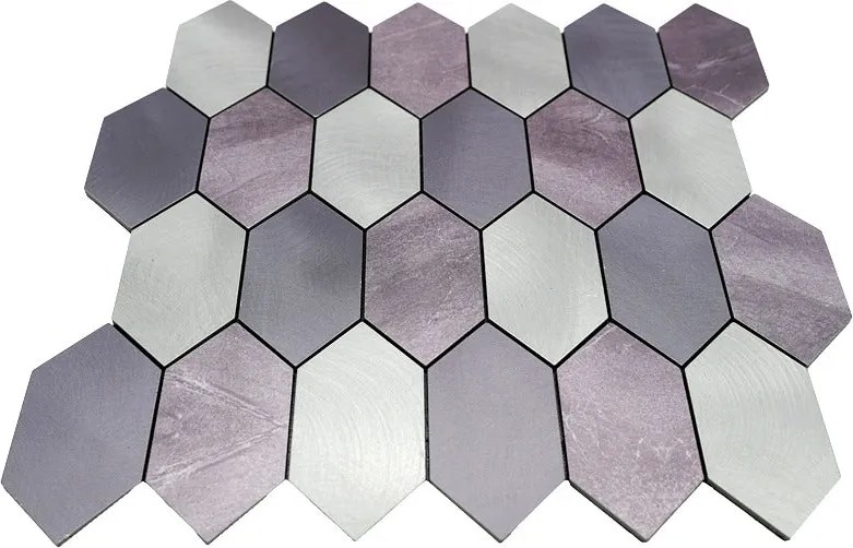 Zelfklevende Mozaïektegels Metaal | Picket Mauve | 30×30 cm | Keuken, Bad & WC