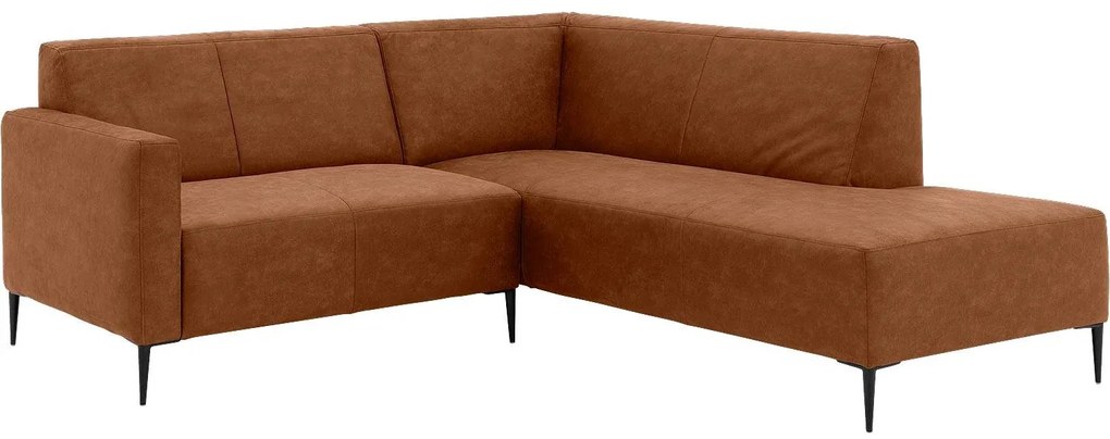 Goossens Key West cognac, micro leer, 2-zits, modern design met ligelement rechts