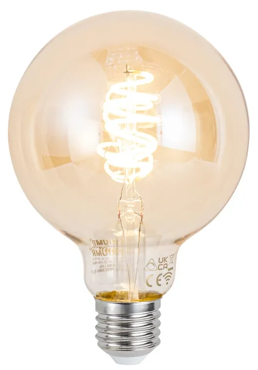 Smart plafondlamp donkerbrons 6-lichts incl. 6 Wifi G95 - Sydney Design E27 Binnenverlichting Lamp