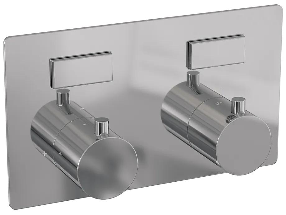 Brauer Chrome Edition thermostatische inbouw badkraan met badvulcombinatie en 3 standen handdouche set 4 chroom