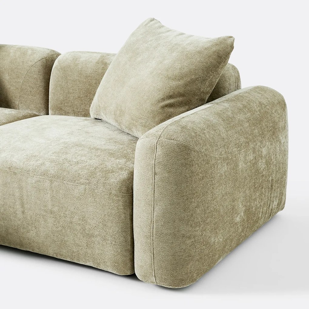 Modulaire bank, linkerhoek, met longchair, jacquard chenille, AMAD