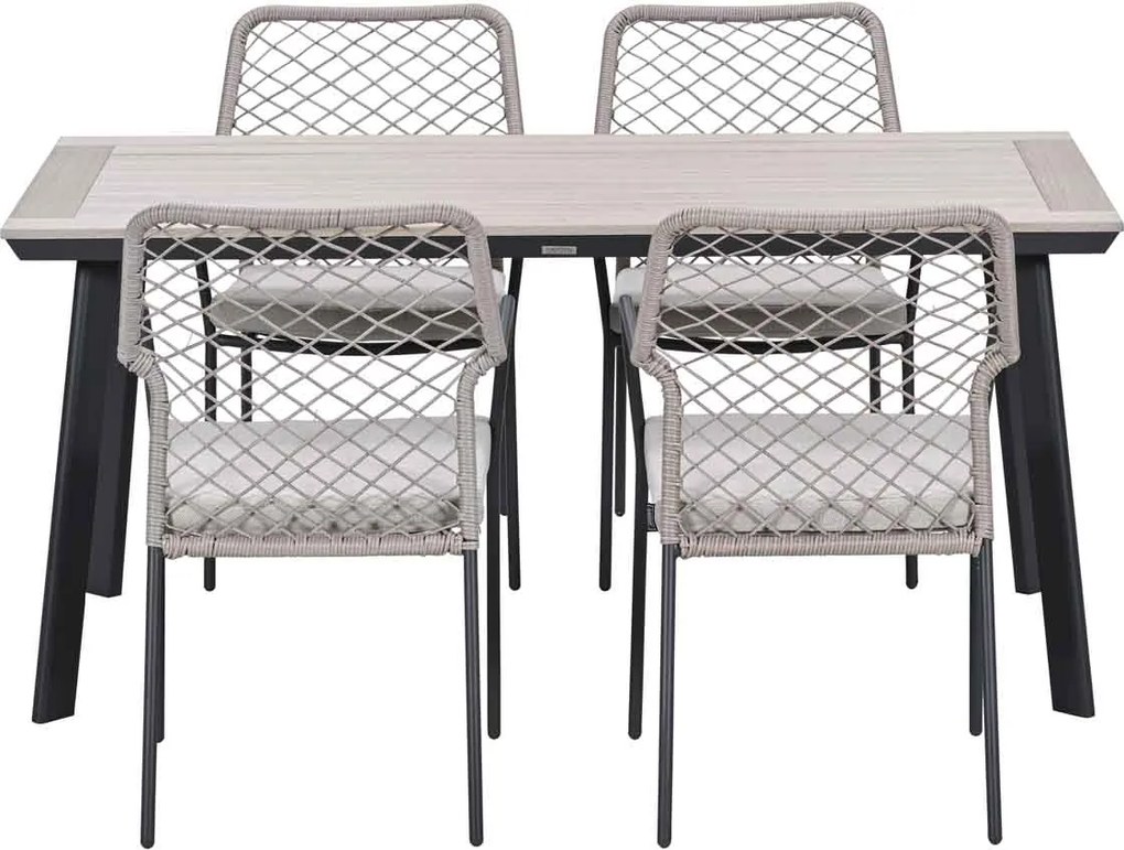 Garden Impressions Ross tuinset sand 5-delig - Penedo tuintafel 160x90 cm